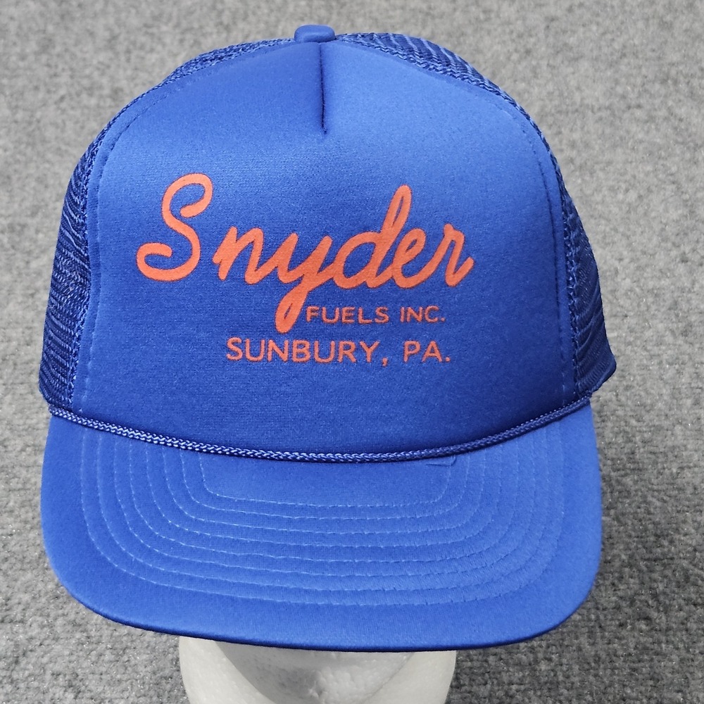 Snyder Fuels Sunbury PA Trucker Hat Mens OSFA Blue Mesh Snapback Cap Grunge